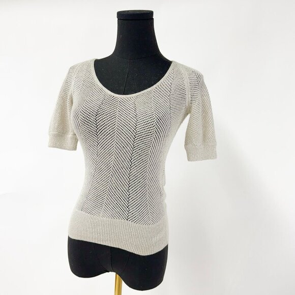 ARMANI EXCHANGE SMALL SHEER KNIT TOP T SHIRT - Picture 3 of 9